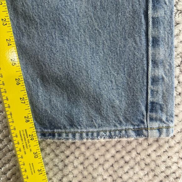 Zara Jeans Womens 4 Blue Medium Wash Cargo Carpenter Straight Legh High Rise - Picture 12 of 13